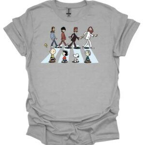 Beatles Peanuts Abbey Road t-shirt crew neck